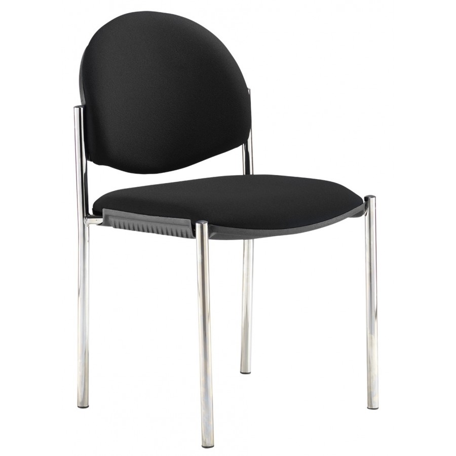 Coda Fabric Stackable Visitor 4 Leg Chrome Chair